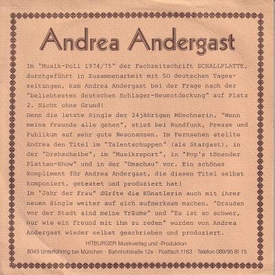 Andrea Andergast - Draußen vor der Stadt.. (7" Single Rueckseite)