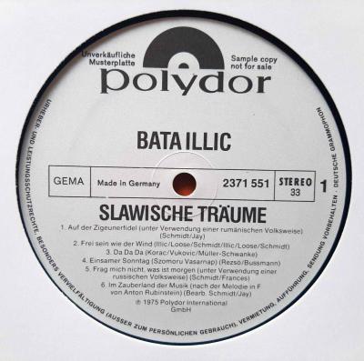 Preview: Bata Illic - Slawische Träume: Musterplatte (Label LP)