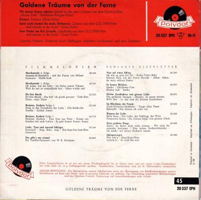 Caterina Valente - Goldene Träume von der Ferne (7" back cover)