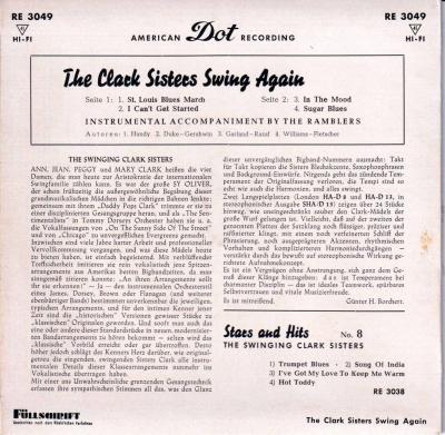 Preview: The Swinging Clark Sisters - Clark Sisters Swing Again (Rueckseite)