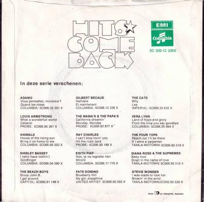 Gilbert Becaud - Nathalie (7" RE Single back cover)