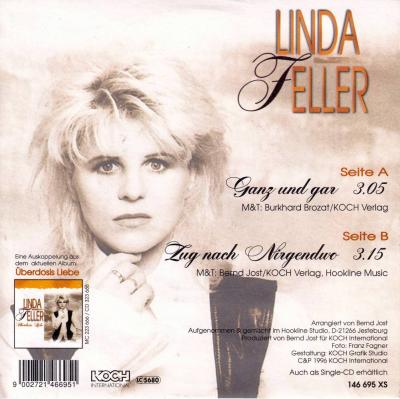 Linda Feller - Ganz und gar (7" Koch Vinyl-Single back cover)