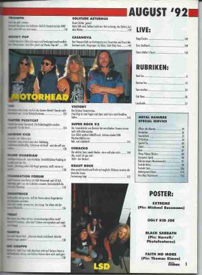 Preview: Metal Hammer Magazin 08 1992 content b