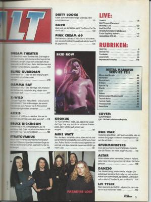 Preview: Metal Hammer 04-1995 Inhalt b