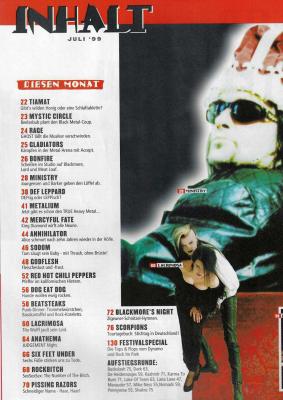 Metal Hammer 07-1999 Inhalt a