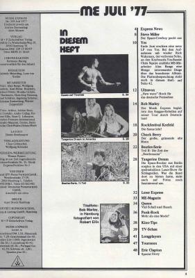 Preview: Musik-Express - July 1977 content