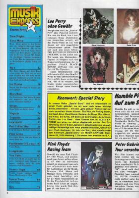 Preview: Musik-Express - Juni 1980 Inhalt