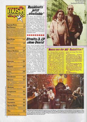 Preview: Musik Express 11 1980 Inhalt