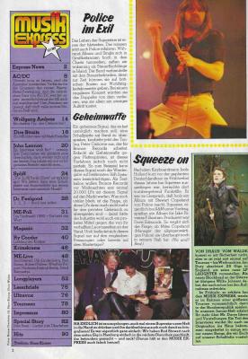 Preview: Musik-Express - Dezember 1980 Inhalt