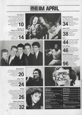 Preview: Musik-Express - April 1982 Inhalt