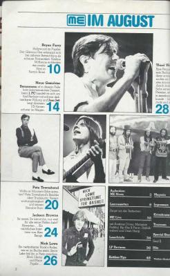 Musik-Express - August 1982 content