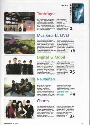 Musikmarkt Issue 41/2007 content