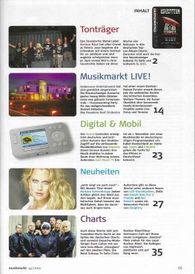 Musikmarkt Issue 44/2007 content