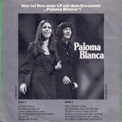 Nina & Mike - Komm geh mit mir (7" Ariola Single back cover)