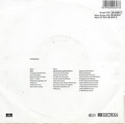 Pet Shop Boys - Heart: Neil Tennant Cover (7" back cover)