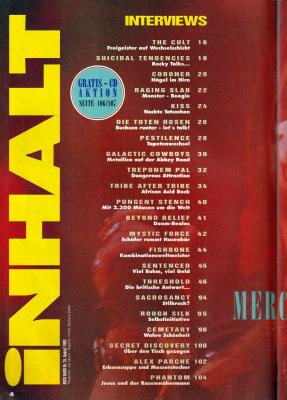 Preview: rock hard 08 1993 Index a