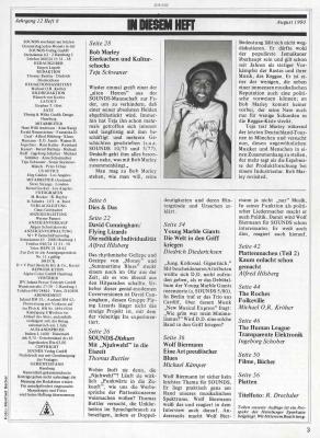 Preview: Sounds August 1980 Inhalt