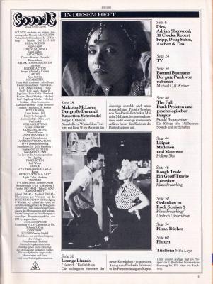 Preview: Sounds Juli 1981 Inhalt