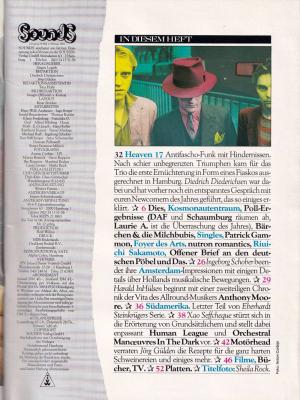 Preview: Sounds Februar 1982 Inhalt