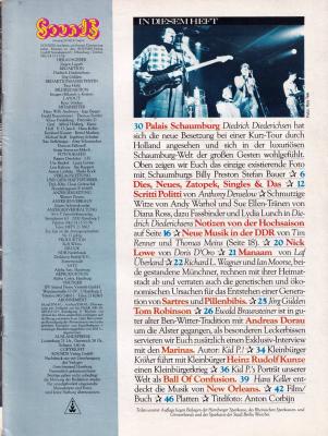 Preview: Sounds August 1982 Inhalt
