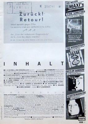 Preview: spex 06 1986 Inhalt