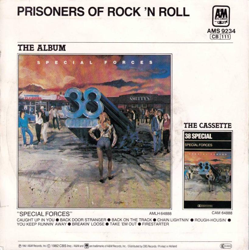 38 Special - You Keep Running Away (7" back cover)