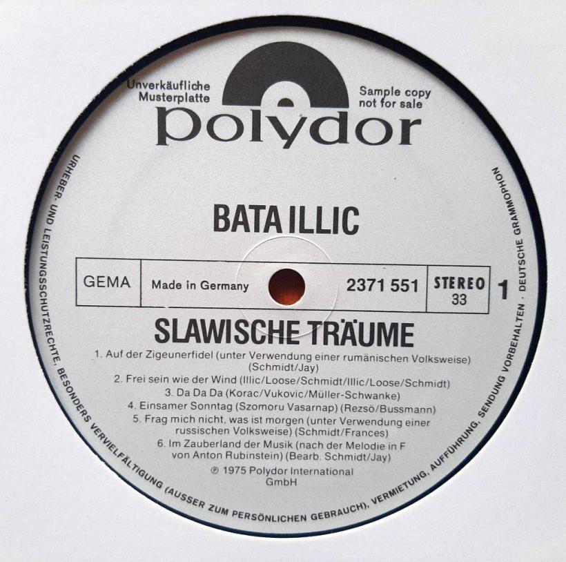 Bata Illic - Slawische Träume: Musterplatte (Label LP)