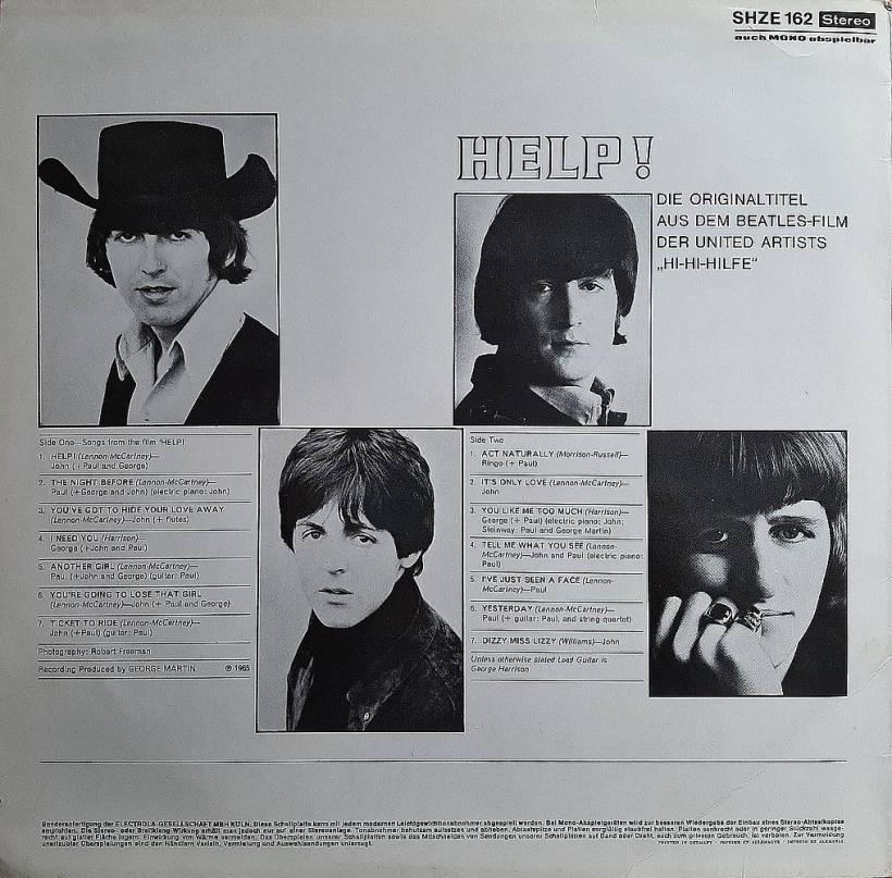 The Beatles - Help: Songs aus Hi-Hi-Hilfe Film (RE LP back cover)