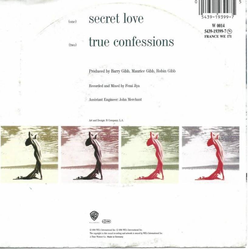 Bee Gees - Secret Love (7" Vinyl-Single Germany back cover)