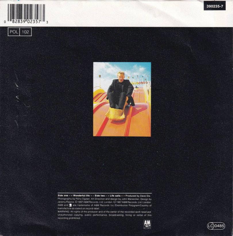 Black - Wonderful Life (7" Vinyl-Single back cover)