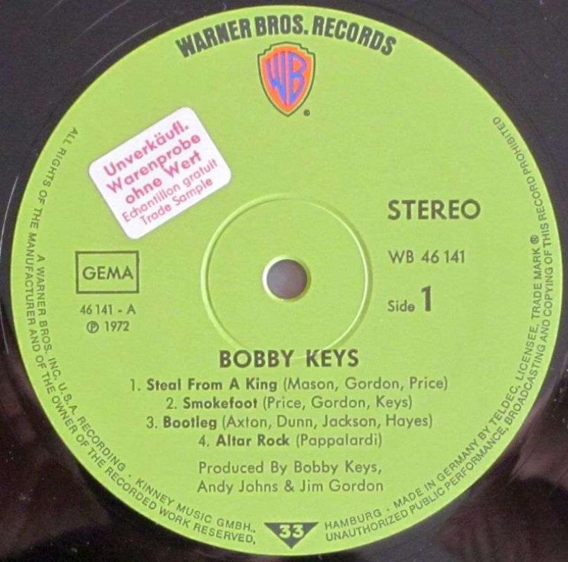 Bobby Keys - Same: Bobby Keys (Promo LP Germany)