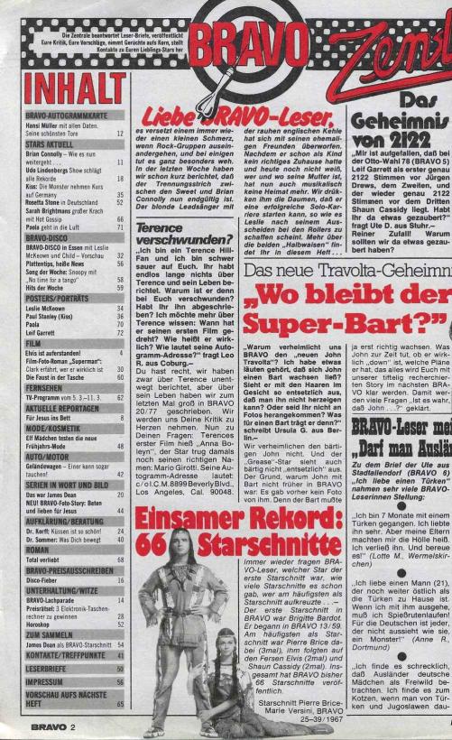Bravo 10/1979 Inhalt