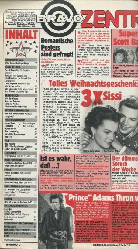 Bravo Heft 47-1981 Inhalt