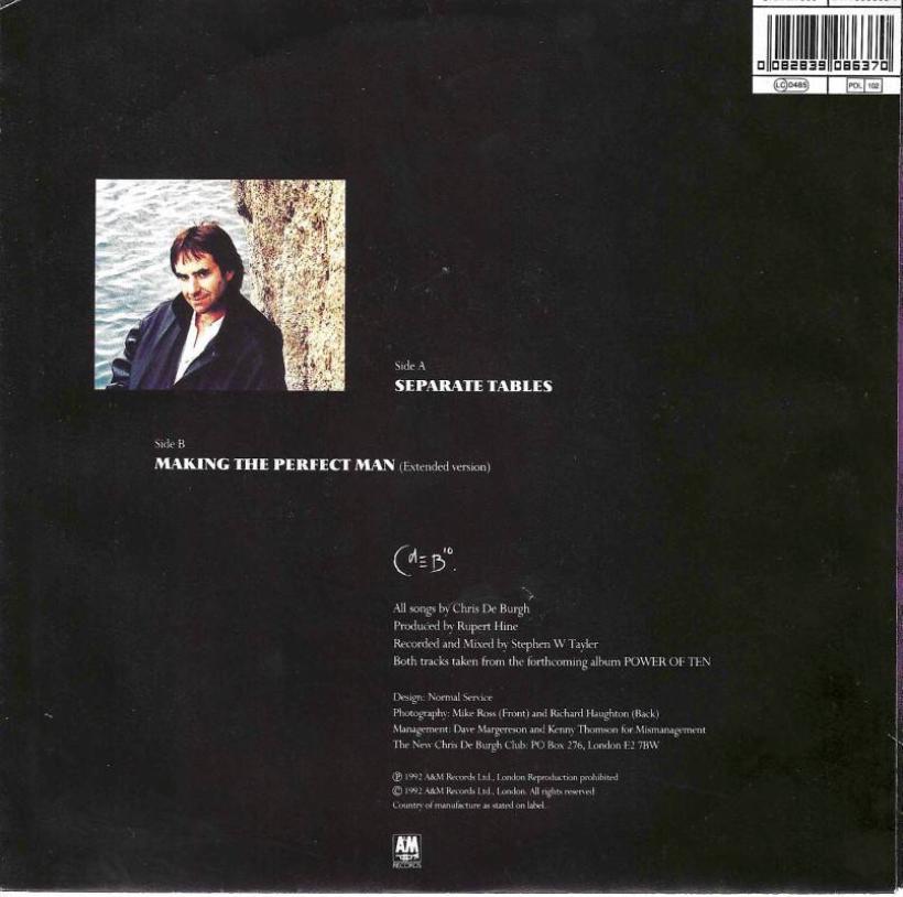 Chris De Burgh - Separate Tables (7" Vinyl-Single Rueckseite)