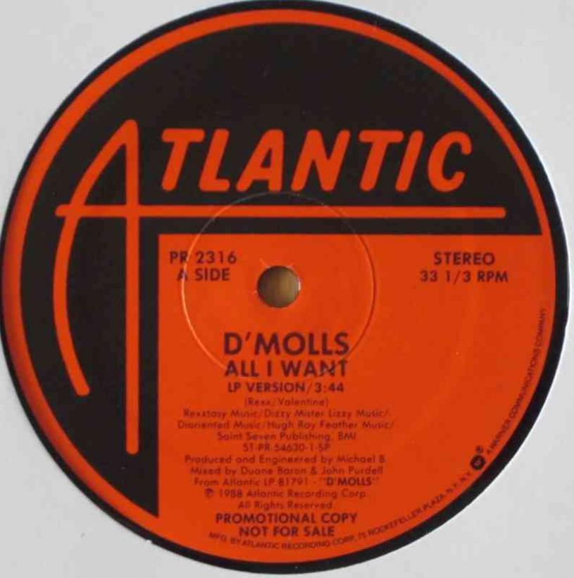 D'Molls - All I Want (Atlantic Maxi-Single 1988)