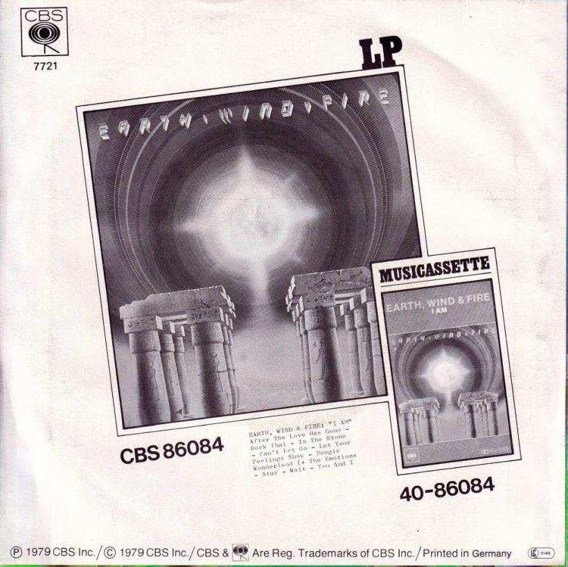 Earth, Wind & Fire - After The Love Has Gone (7" Rueckseite)