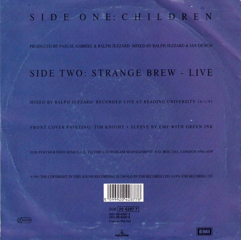 EMF - Children  (7" Vinyl-Single back cover)