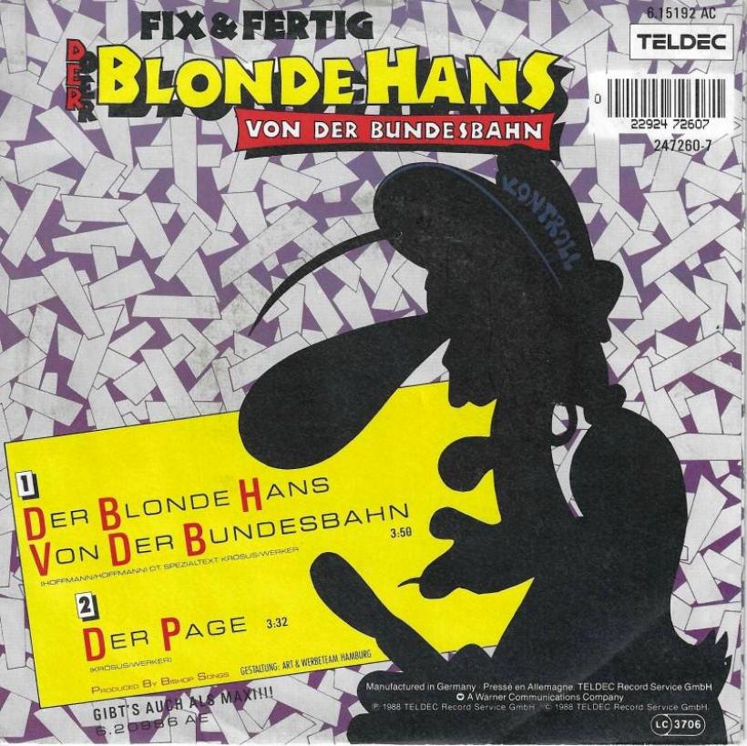 Fix & Fertig - Der blonde Hans... (7" Teldec Single Rueckseite)