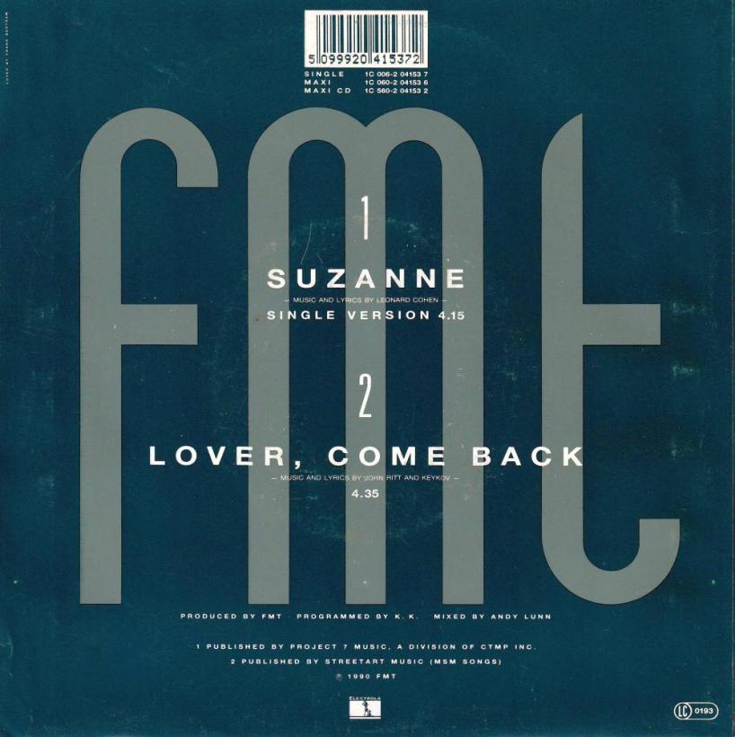 FMT Featuring Camilla - Suzanne (7" EMI Single Rueckseite)