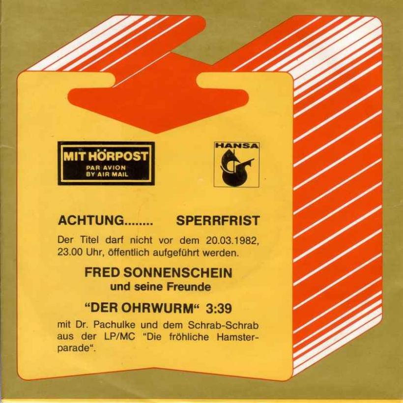 Fred Sonnenschein - Der Ohrwurm (7" Hansa Promo-Single)