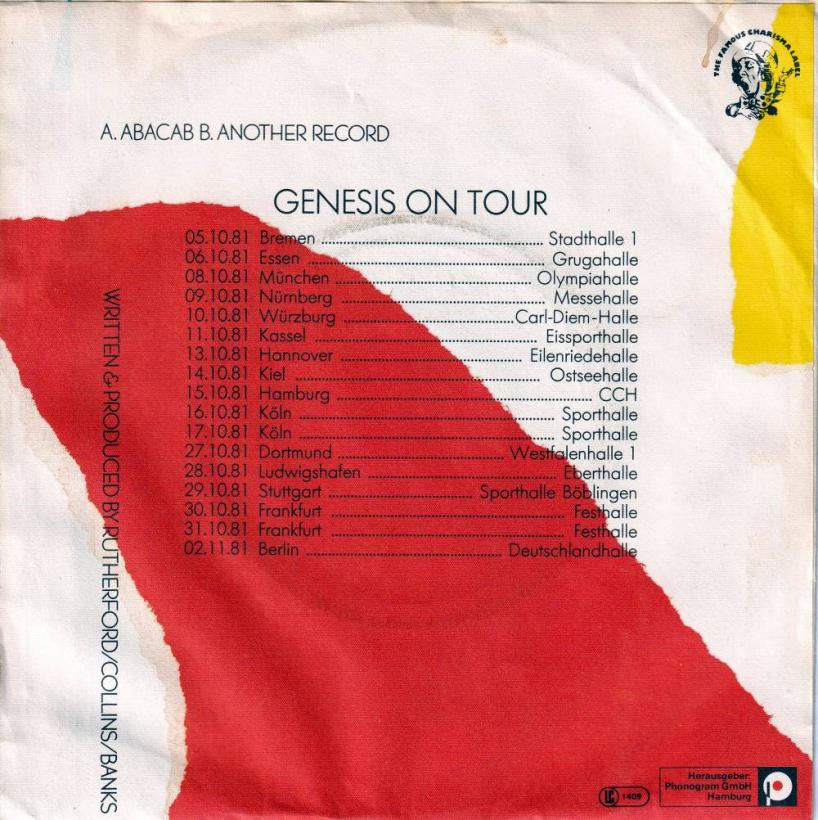 Genesis - Abacab / Another Record (7" Vinyl-Single Rueckseite)