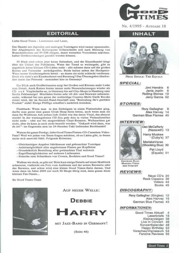 Good Times 4/1995 Inhalt