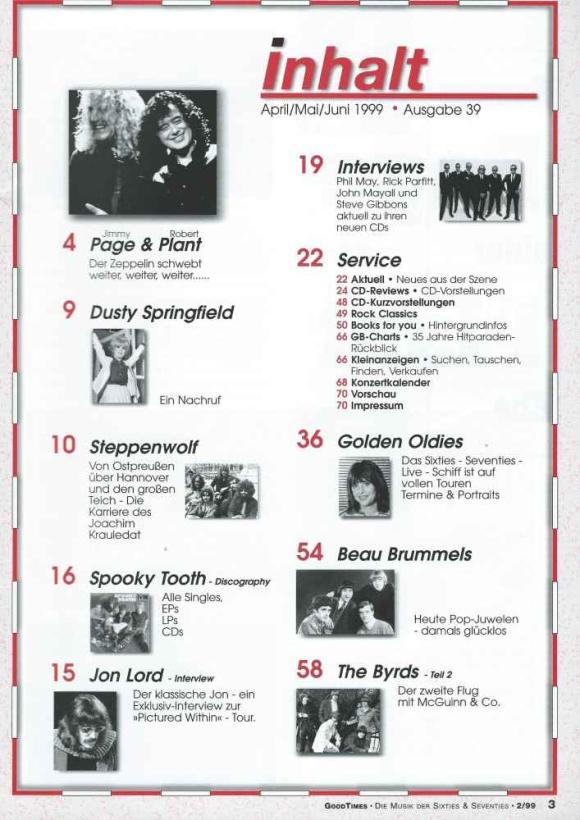 Good Times 2/1999 Inhalt