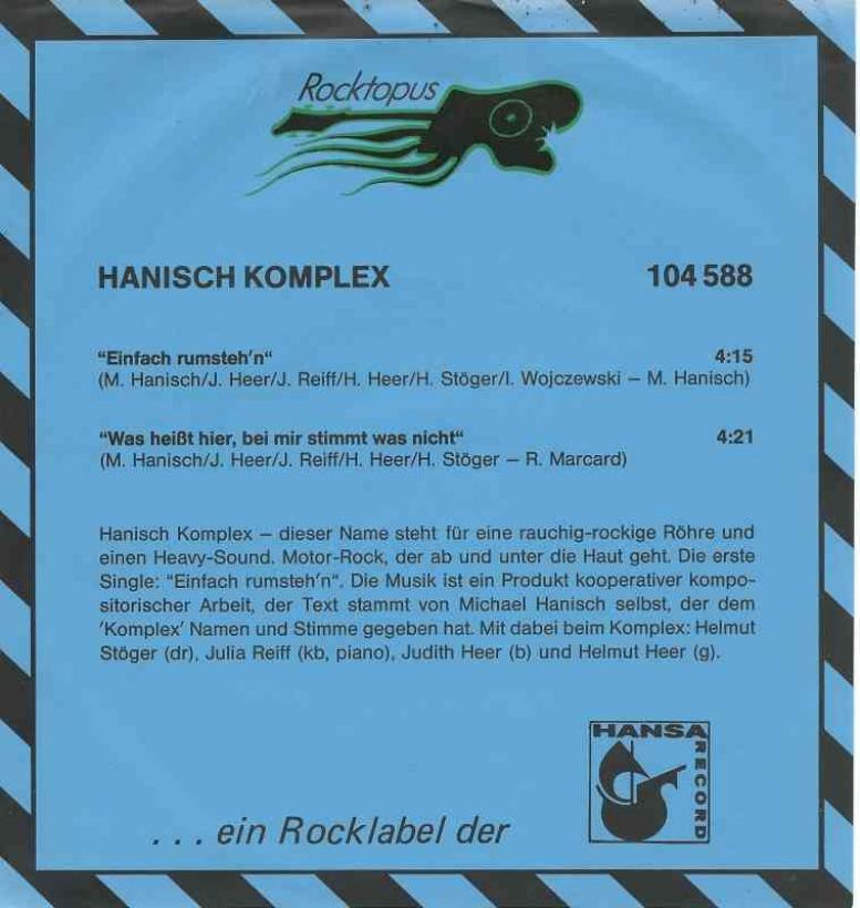 Hanisch Komplex - Einfach Rumstehn PR