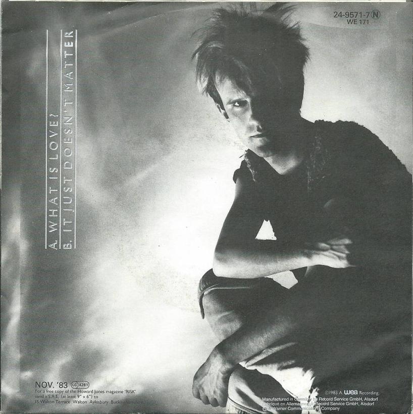 Howard Jones - What Is Love (7" Vinyl-Single back cover)