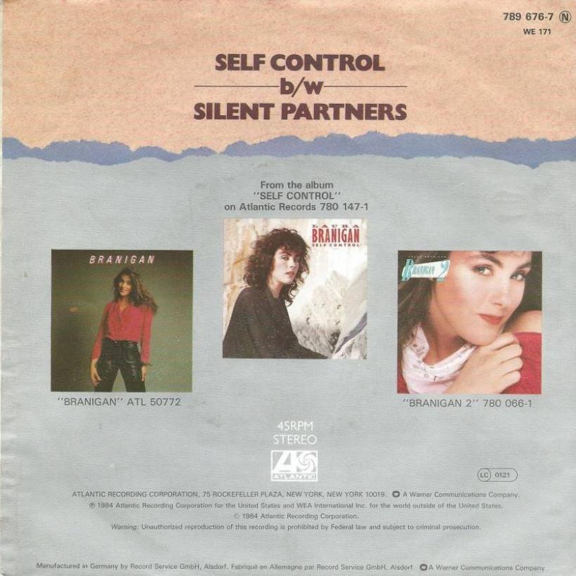 Laura Branigan - Self Control (7" Atlantic Single back cover)