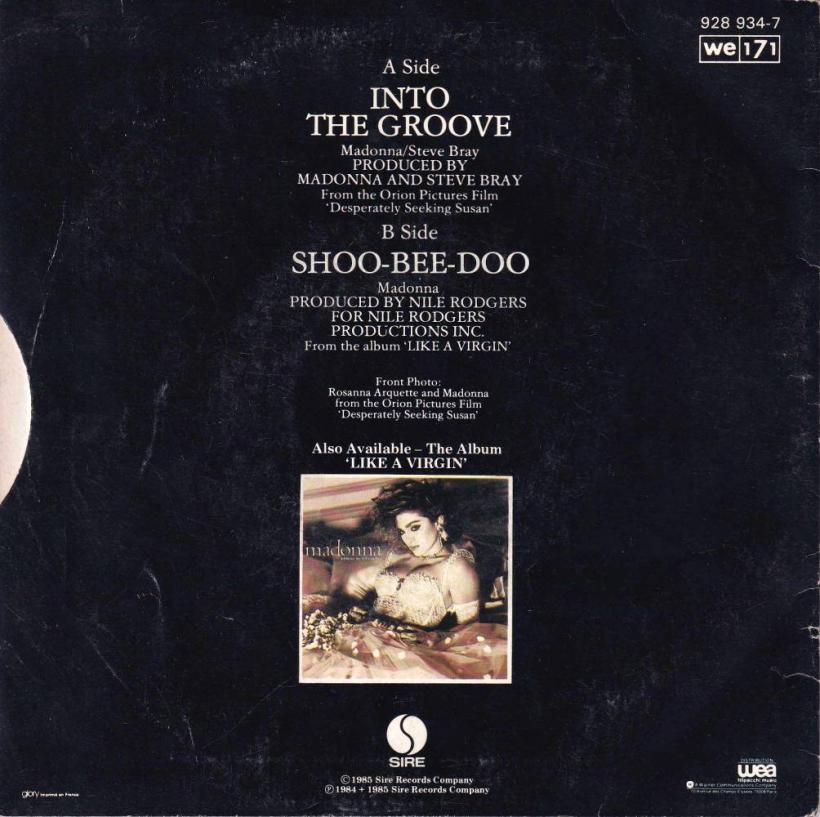 Madonna - Into The Groove (7" Single France back cover)