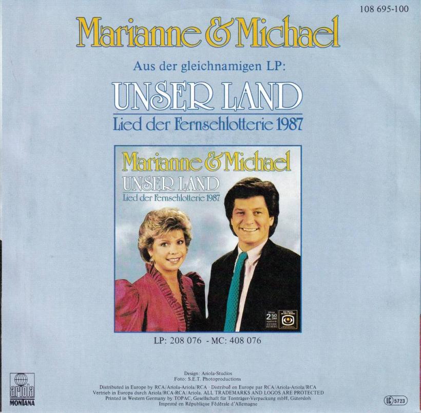 Marianne & Michael - Unser Land (7" Vinyl-Single Rueckseite)