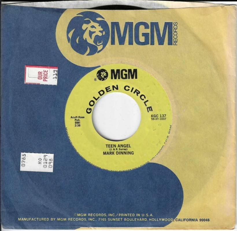 Mark Dinning - Teen Angel  Bye Now Baby (7" RE Single)