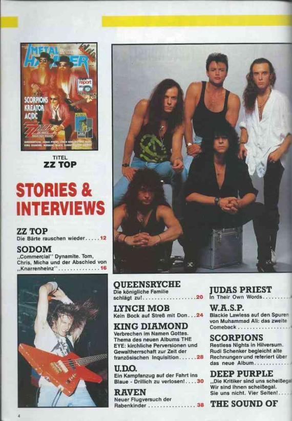 Metal Hammer 21-22 1990 Inhalt a